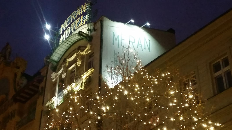 hotel meran in prague with christmas decoration