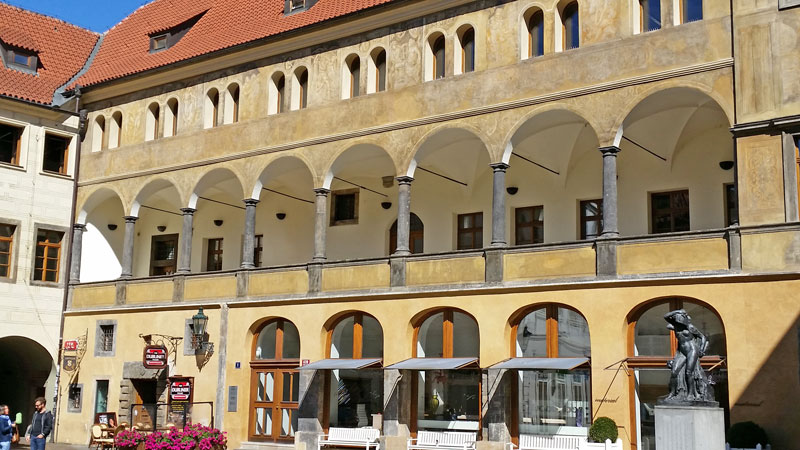 Prague italian renaissance building in the tyn courtyard