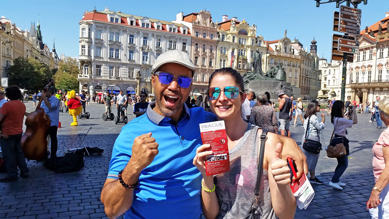 couple on prague old town square